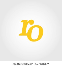 initial lowercase r and o yellow logo
