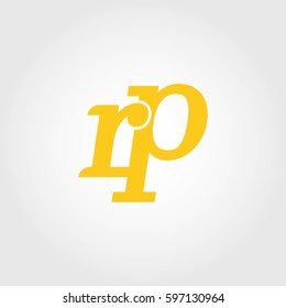 initial lowercase r and p yellow logo