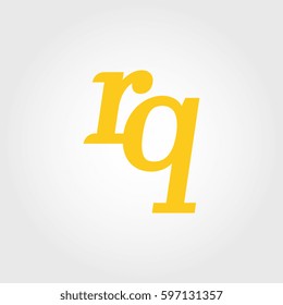 initial lowercase r and q yellow logo