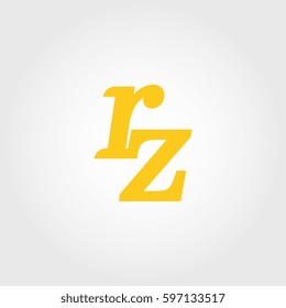 initial lowercase r and z yellow logo