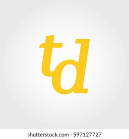initial lowercase t and d yellow logo