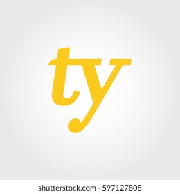 initial lowercase t and y yellow logo
