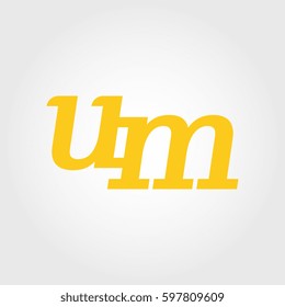 initial lowercase u and m yellow logo