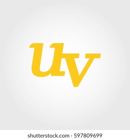 initial lowercase u and v yellow logo