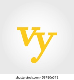 initial lowercase v and y yellow logo
