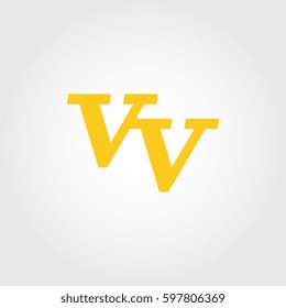 initial lowercase v and v yellow logo