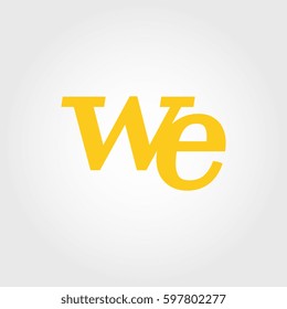 initial lowercase w and e yellow logo