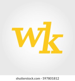 initial lowercase w and k yellow logo