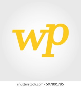 initial lowercase w and p yellow logo