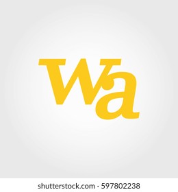 initial lowercase wa yellow logo