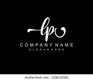 Initial LP handwriting logo vector
