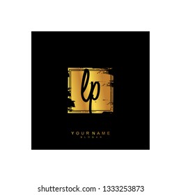 Initial LP handwriting logo vector