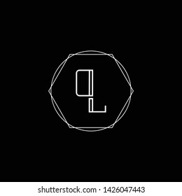 Initial LP PL L letter logo design in black background