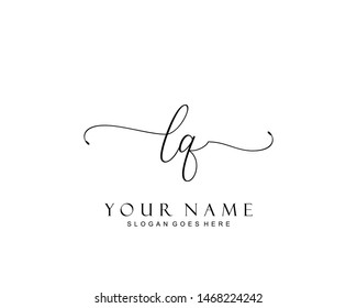 Initial LQ beauty monogram and elegant logo design, handwriting logo of initial signature, wedding, fashion, floral and botanical with creative template.