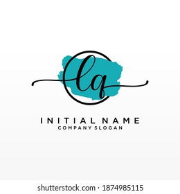 Initial LQ beauty monogram and elegant logo design, handwriting logo of initial signature, wedding, fashion, floral and botanical with creative template.