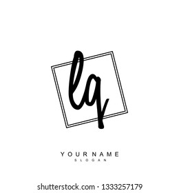 Initial LQ handwriting logo vector