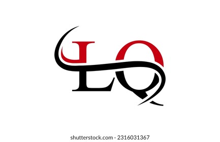 Logotipo inicial de la carta LQ con plantilla de vectores gráficos de diseño Swoosh para identidad de empresa y empresa.