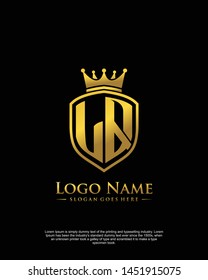 initial LQ letter with shield style logo template vector