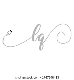 Initial LQ logo handwriting business illustration fashion simple