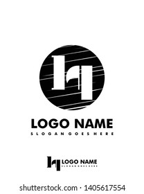 Initial LQ negative space logo with circle template