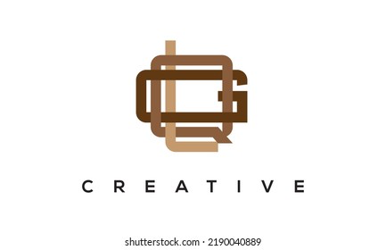 initial LQG, GQL letters monogram, three letters creative modern typographic logo, eye catching LQG, GQL alphabet stylish logo vector