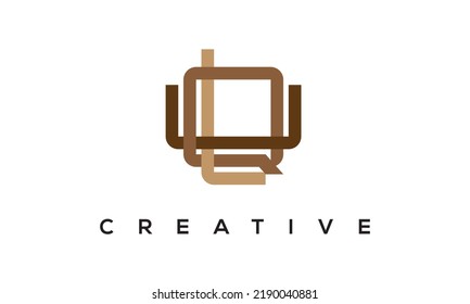 initial LQU, UQL letters monogram, three letters creative modern typographic logo, eye catching LQU, UQL alphabet stylish logo vector