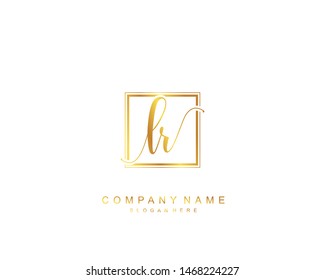 Initial LR beauty monogram and elegant logo design, handwriting logo of initial signature, wedding, fashion, floral and botanical with creative template.