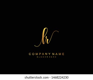 Initial LR beauty monogram and elegant logo design, handwriting logo of initial signature, wedding, fashion, floral and botanical with creative template.
