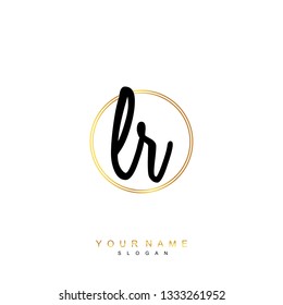 Initial LR handwriting logo vector