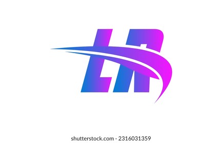 Initial LR letter Logo With Swoosh Design Graphic Vector Template for Business and Company Identity.