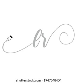 Initial LR logo handwriting business illustration fashion simple