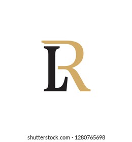 initial lr or rl logo luxury design vector