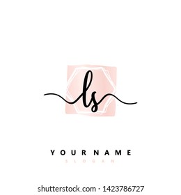 Initial LS handwriting logo template vector