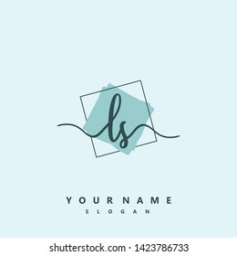Initial LS handwriting logo template vector