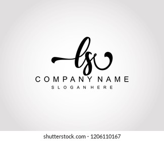 Initial LS handwriting logo vector