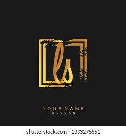 Initial LS handwriting logo vector