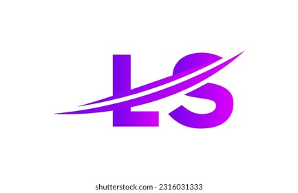 Logotipo de letra inicial de LS con plantilla de vectores gráficos de diseño Swoosh para identidad de empresa y empresa.