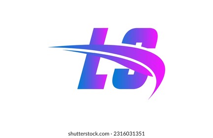 Logotipo de letra inicial de LS con plantilla de vectores gráficos de diseño Swoosh para identidad de empresa y empresa.