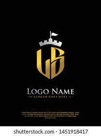 initial LS letter with shield style logo template vector