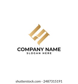 The initial LS lettermark intertwined in gold gradient and executed with modern luxury elegant and minimalist style