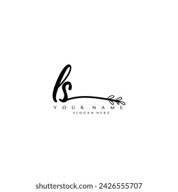 Initial LS Logo Handschrift florale Typografie Ornament