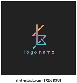 initial ls logo illustration, color line design, vector, background