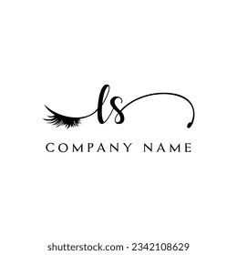 initial LS Logo lash logo eyelash vector modern symbols makeup