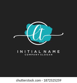 Initial LT beauty monogram and elegant logo design, handwriting logo of initial signature, wedding, fashion, floral and botanical with creative template.