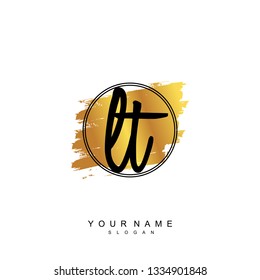 Initial LT handwriting logo vector