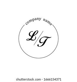 Plantilla de diseño de lujo de marca de logotipo LT inicial 