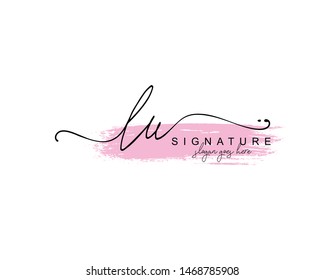 Initial LU beauty monogram and elegant logo design, handwriting logo of initial signature, wedding, fashion, floral and botanical with creative template.