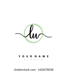 Initial LU handwriting logo template vector