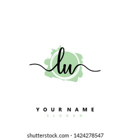 Initial LU handwriting logo template vector