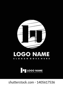 Initial LU negative space logo with circle template